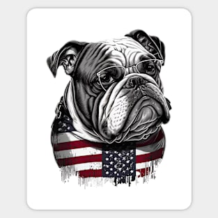 Bulldog 4th of July Sticker